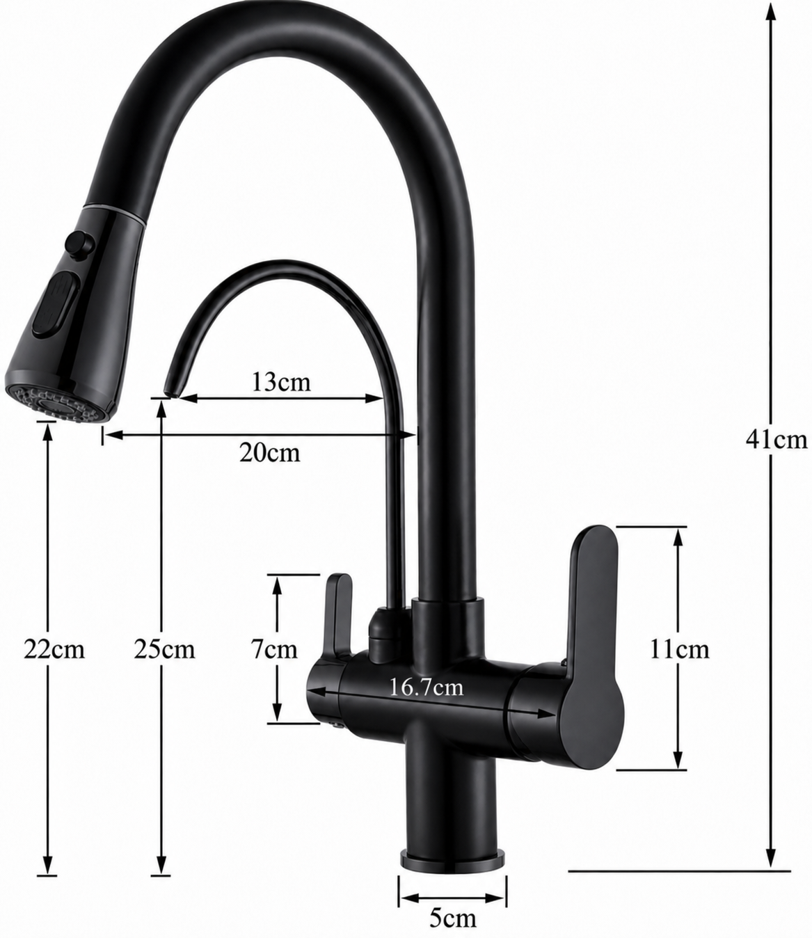 Black or Brush Nickel Dual Tap - Image 11