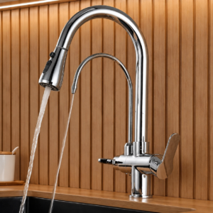 Black or Brush Nickel Dual Tap