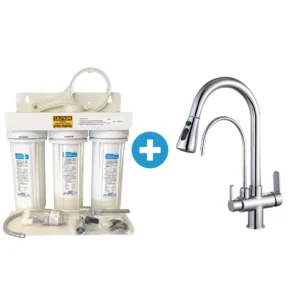 Bore Water Triple Under Sink & Dual Brushed Nickel Tap Bundle