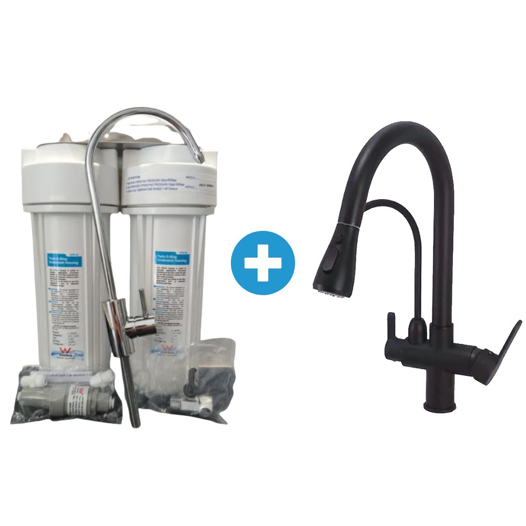 Twin Under Sink - Black Dual Tap