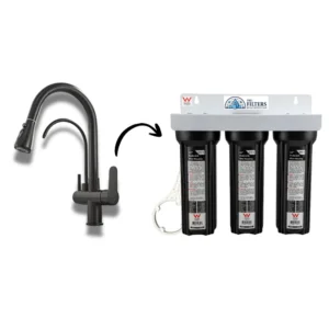 Tank Water Triple Under Sink & Dual Black Tap Bundle